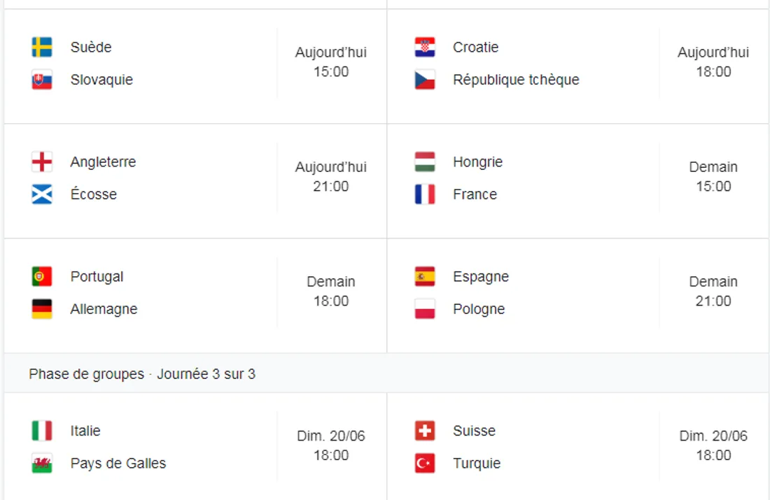 Programme du week-end